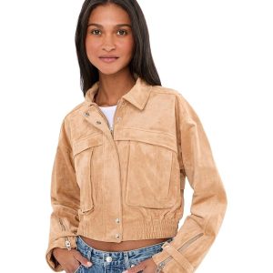 Blank NYC Spin Off Faux Suede Bomber Jacket