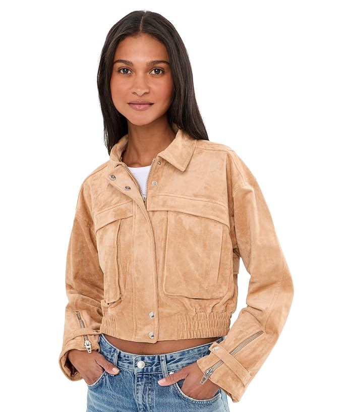 Blank NYC Spin Off Faux Suede Bomber Jacket