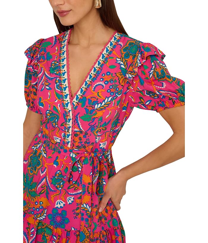 Adrianna Papell Printed Short Flounce Dress - Image 3