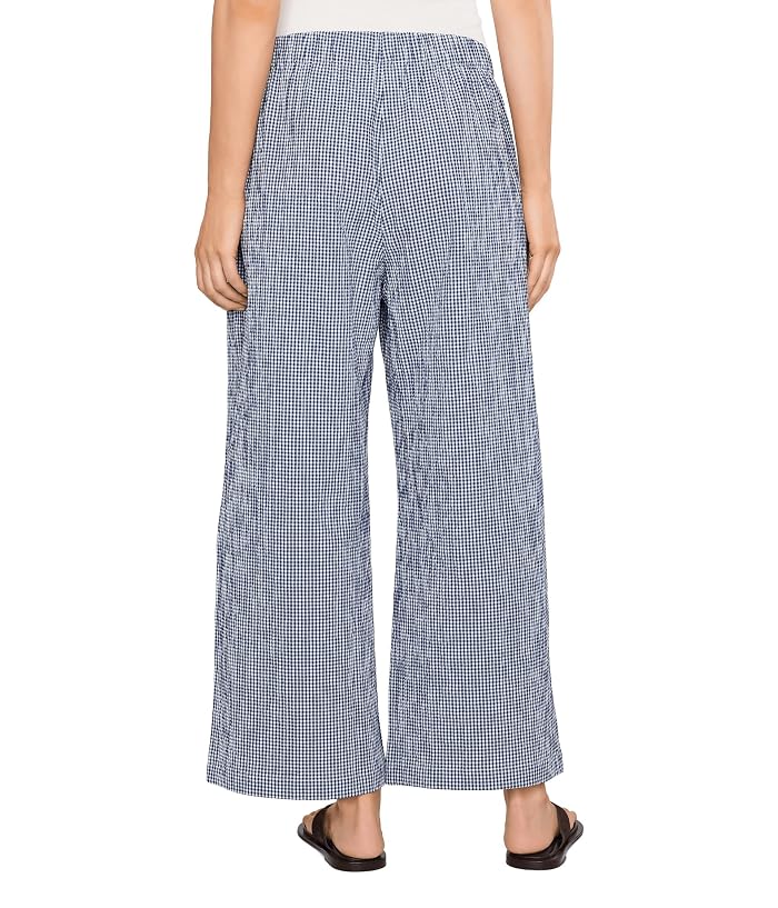Eileen Fisher Organic Cotton Pucker Check Ankle Wide Pants - Image 4