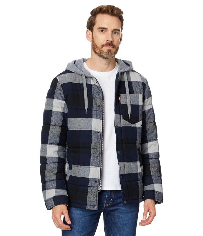 Levi's® Cotton Plaid Quilted Puffer