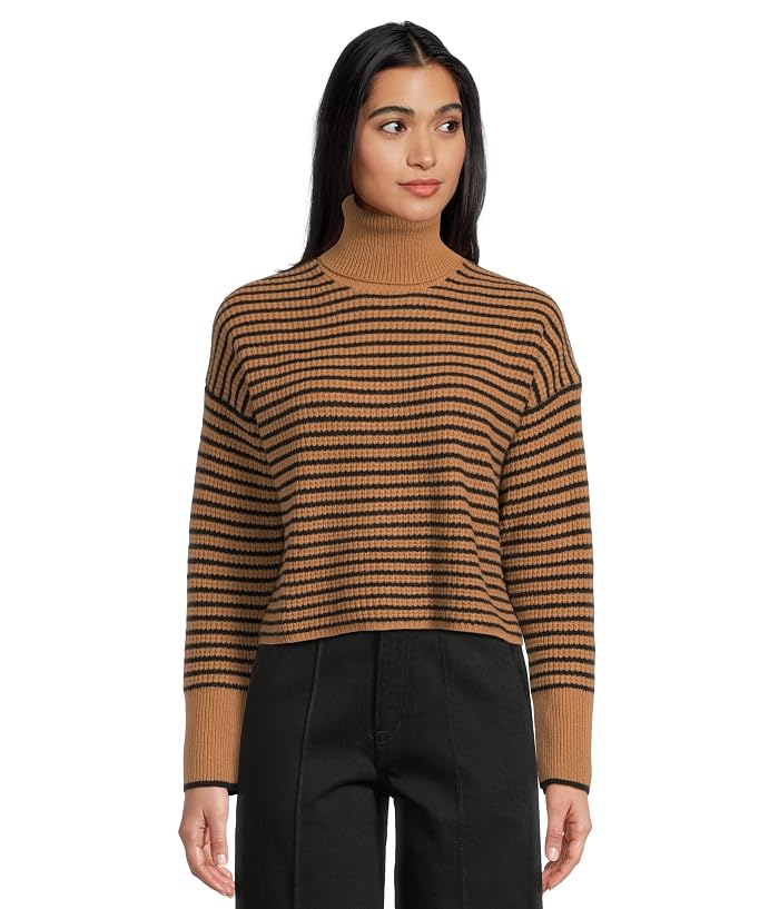 Madewell Pine Stripe Wool Waffle Stripe Crew Neck
