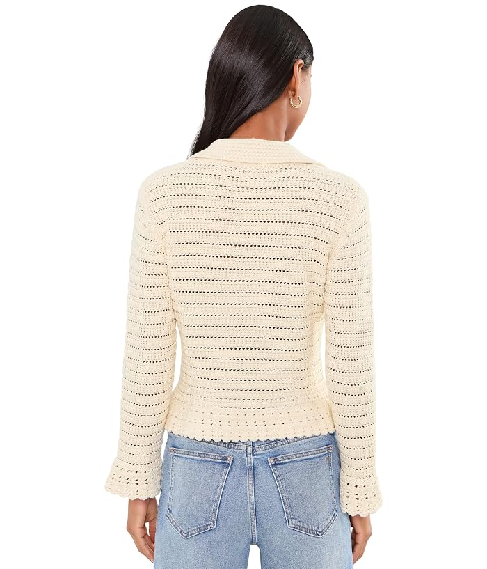 Madewell Pointelle-Knit Peplum Cardigan - Image 4