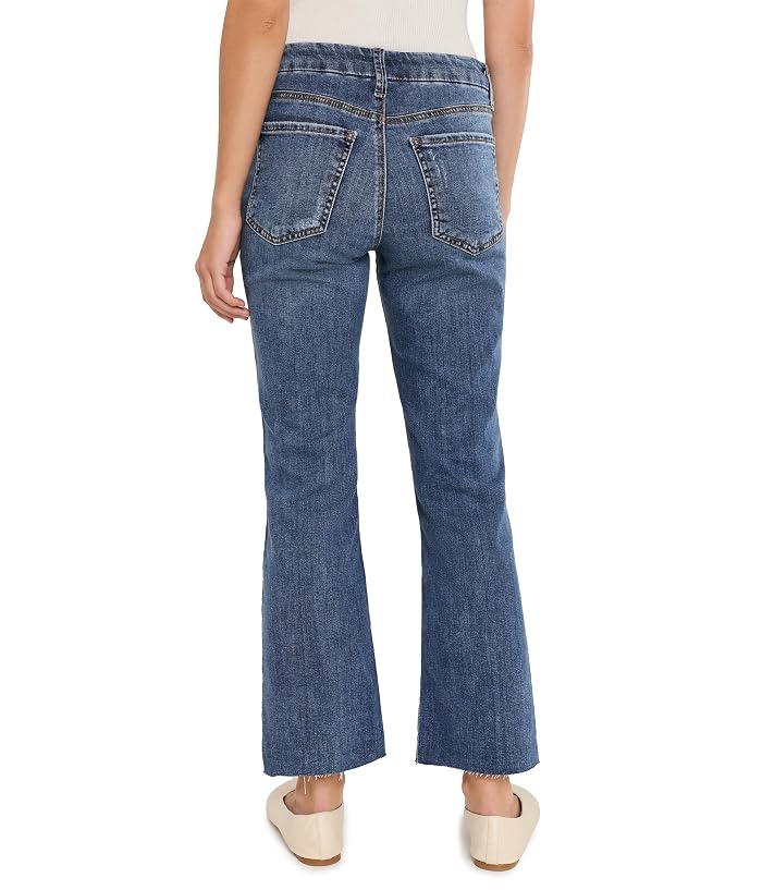 KUT from the Kloth Petite Kelsey High-Rise Ankle Flare Front Yoke Pocket Raw Hem in Peak - Image 4