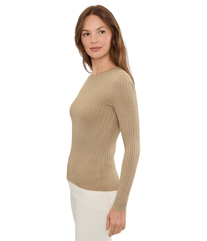 Lauren Ralph Lauren Petite Mini-Cable Crewneck Sweater - Image 3