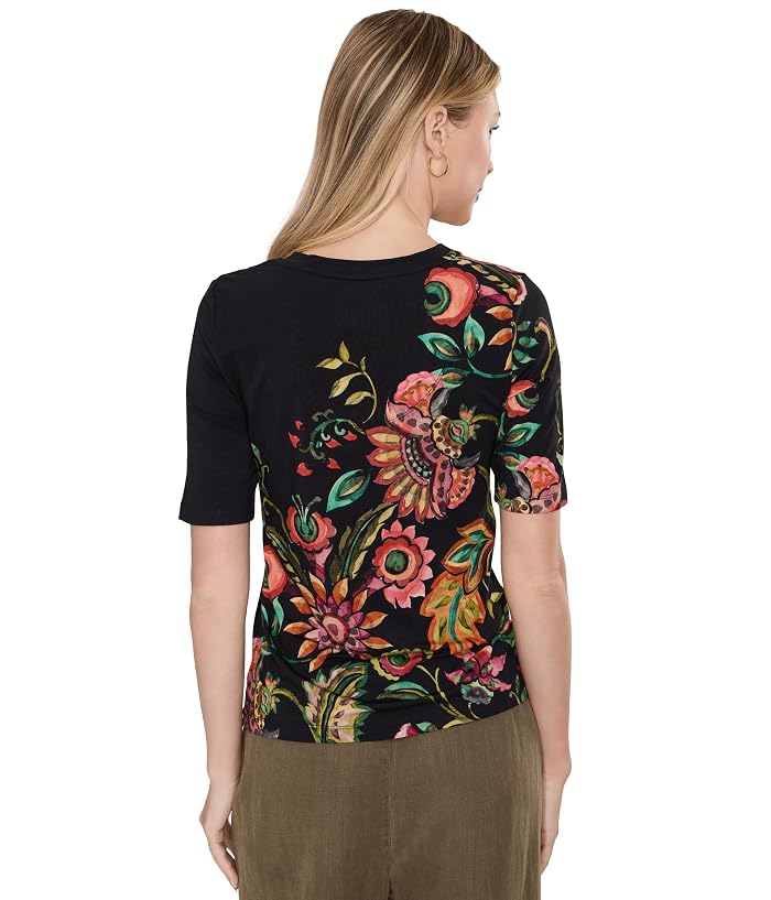 Johnny Was The Janie Favorite Fitted V-Neck Elbow Sleeve Tee - Image 4