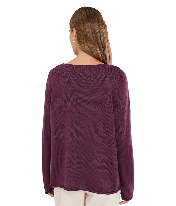 Eileen Fisher Peruvian Cotton Blend Bateau Neck Sweater - Image 4