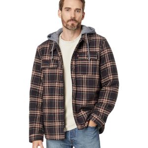 Levi's® Washed Cotton Shirt Jacket with A Jersey Hood and Sherpa Lining