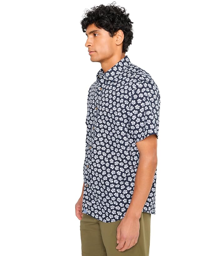 UNTUCKit Morningside Short Sleeve Cotton Print Regular Fit Slub Shirt - Image 3