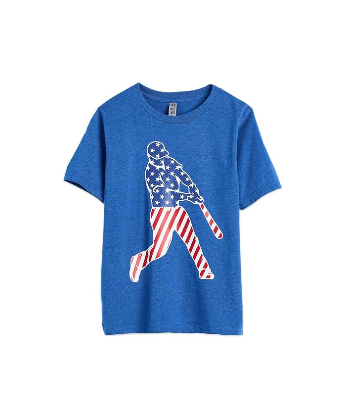 ChalkTalk SPORTS Baseball T-Shirt Short Sleeve - Baseball Stars and Stripes Player (Little Kid/Big Kid)