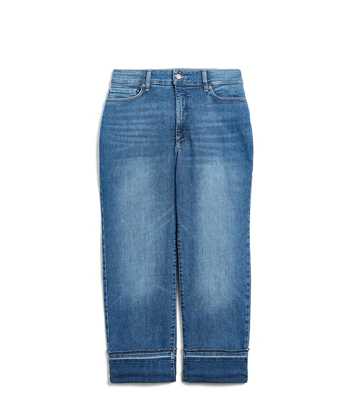 NYDJ Plus Size Bailey Relaxed Straight Ankle Raw Cuff Jeans - Image 4