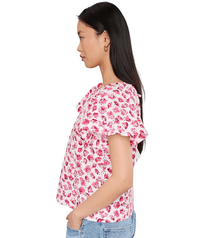 CeCe Short Sleeve Front Keyhole Raglan Top - Image 3