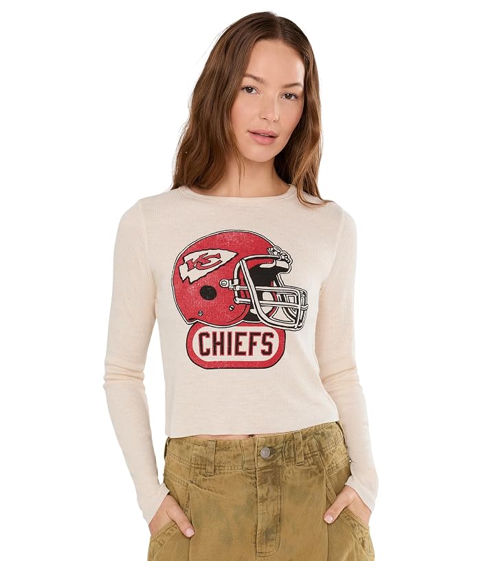 Junk Food Clothing NFL Kansas City Chiefs Helmet Crop Thermal