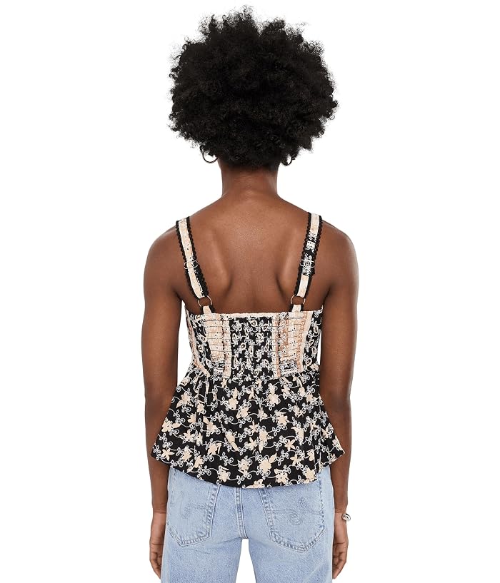 CeCe Mixed Print Peplum Top - Image 4