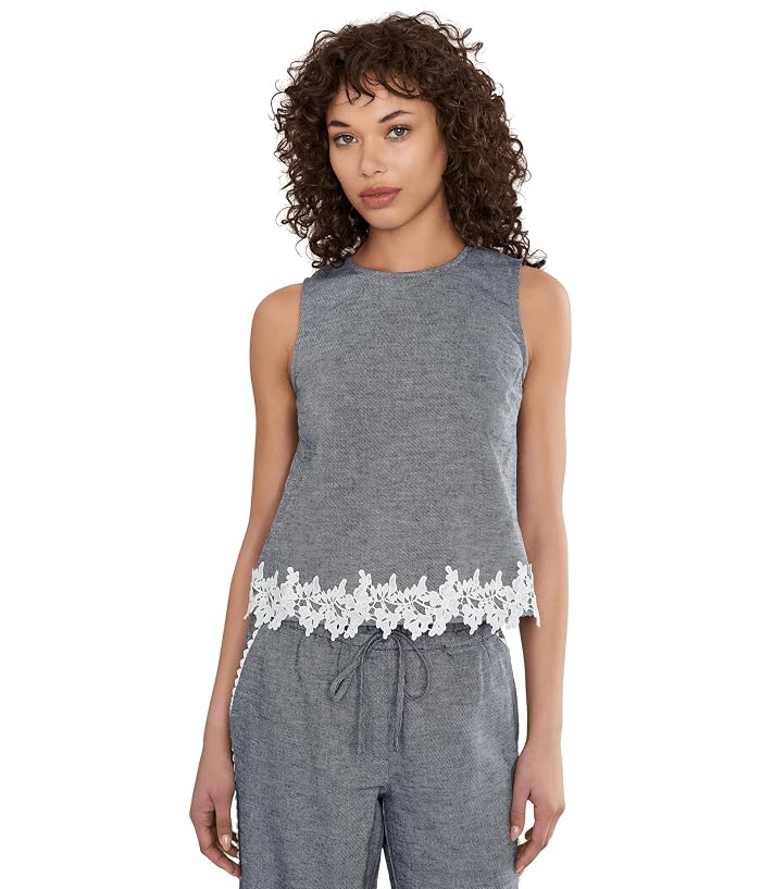 CeCe Boxy Sleeveless Applique Top