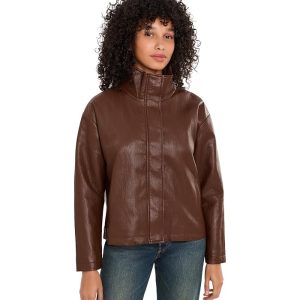 KUT from the Kloth Wren Drop Shoulder Polyurethane Leather Jacket