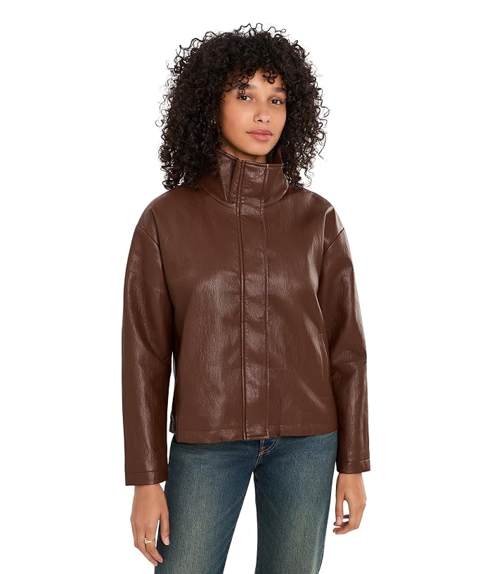 KUT from the Kloth Wren Drop Shoulder Polyurethane Leather Jacket