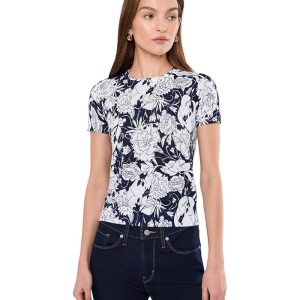 Lauren Ralph Lauren Floral Cotton-Blend Short Sleeve Sweater