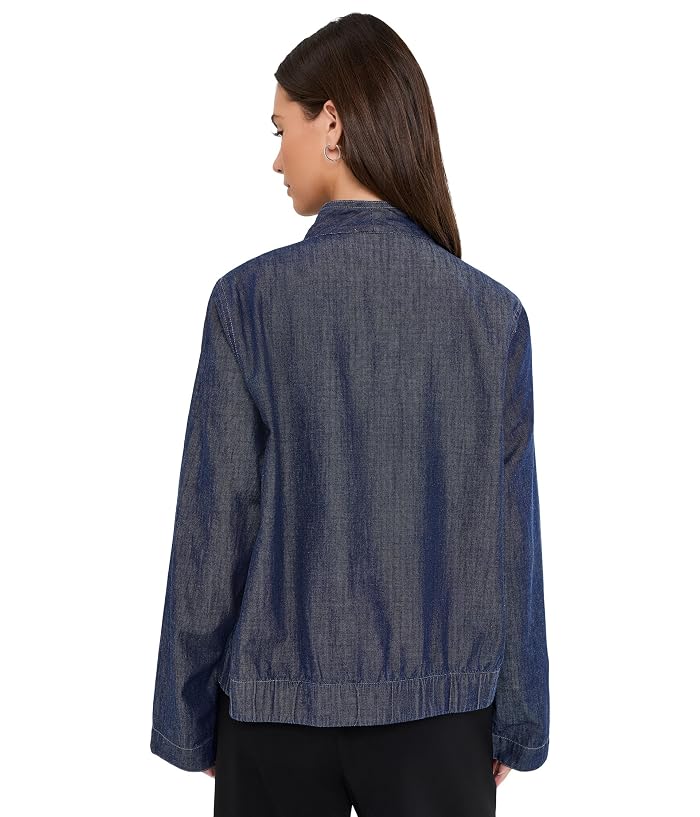Eileen Fisher Lightweight Organic Cotton Denim Curved Front Jacket - Image 4