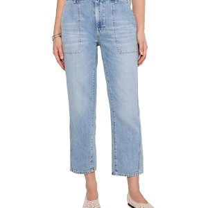 AG Jeans Analeigh Mid-Rise Utility Pants in Wine Garden