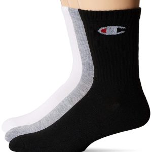 Champion Double Dry Moisture Wicking Champion Logo 6 or 12 Pack Crew Socks