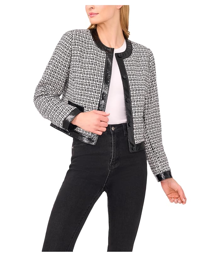 CeCe Long Sleeve Tweed Front Pocket Jacket - Image 4