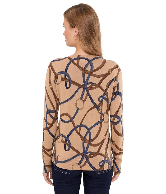 Lauren Ralph Lauren Petite Belting-Print Cotton-Modal Sweater - Image 4
