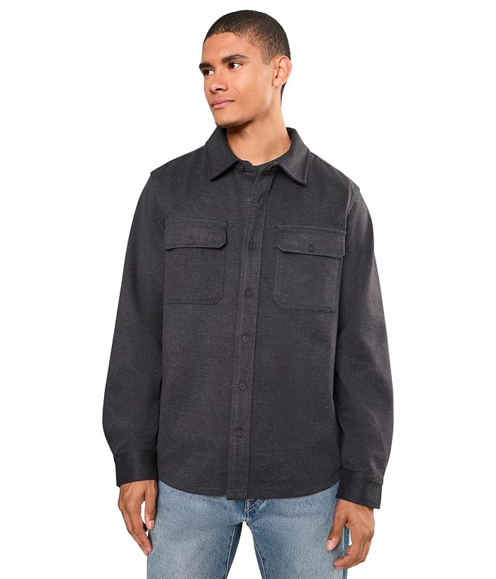 Liverpool Los Angeles Knit Long Sleeve Button-Up Shirt with Flap Pockets