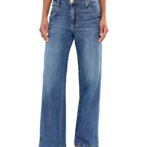 KUT from the Kloth Jeans High-Rise Wide Leg Dip Scoop Pockets