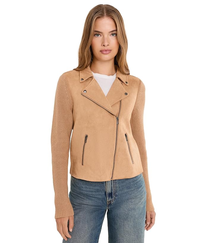 NIC+ZOE Petite Mixed Media Moto Jacket