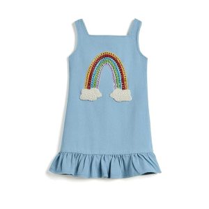 Lola and The Boys Rainbow Gems Denim Dress (Toddler/Little Kid/Big Kid)