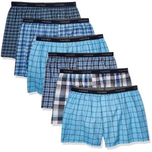 Hanes Tagless Boxer with Exposed Waistband, Multiple Packs Available