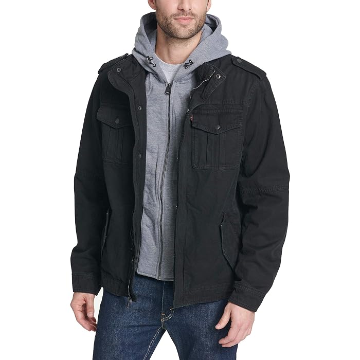 Levi's® Levi's Washed Cotton Hooded Military Jacket - Image 2