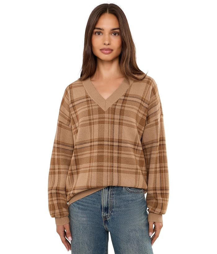 Lauren Ralph Lauren Plaid V-Neck Sweater