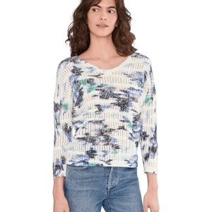 NIC+ZOE Water Lilies Pointelle Sweater
