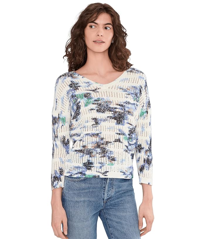 NIC+ZOE Water Lilies Pointelle Sweater
