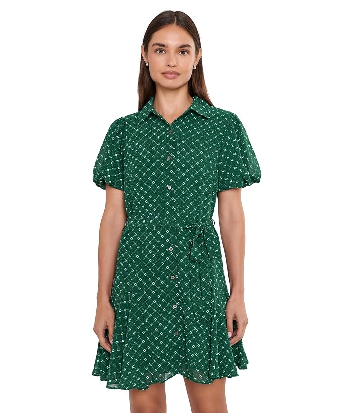 CeCe Flowy ShirtDress with Waist Tie
