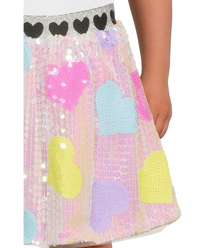 Lola and The Boys Candy Hearts Sequin Skirt (Toddler/Little Kid/Big Kid) - Image 3