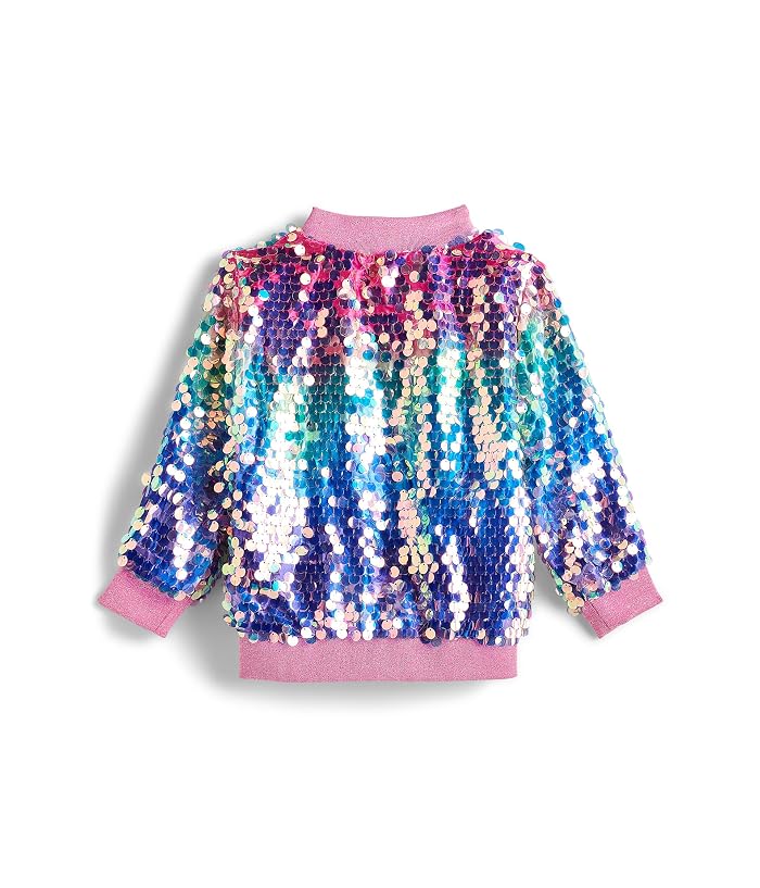 Lola and The Boys Holographic Rainbow Paillette Bomber (Toddler/Little Kid/Big Kid) - Image 2