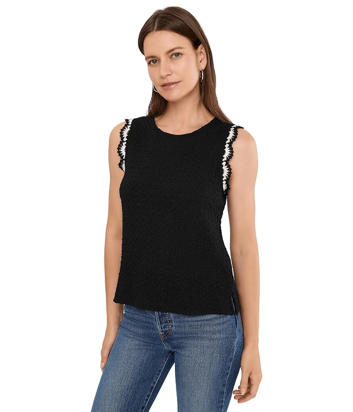 Vince Camuto Crew Neck Tank with Scallops