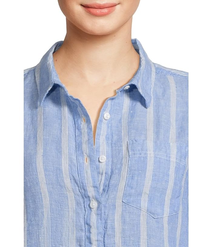 L.L.Bean Premium Washable Linen Stripe Tunic Shirt - Image 4