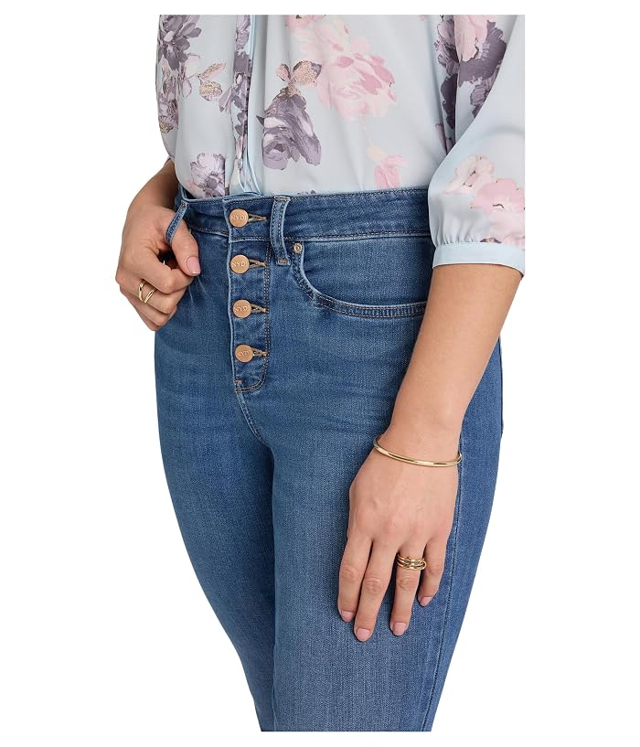 NYDJ Marilyn Straight Fray Hem Jeans in Wild River - Image 3