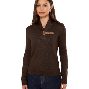 Lauren Ralph Lauren Buckle-Trim Cotton-Blend Sweater