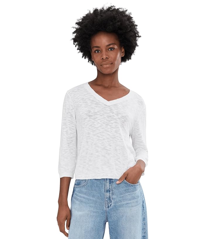 Mod-o-doc 3/4 Sleeve V-Neck Sweater
