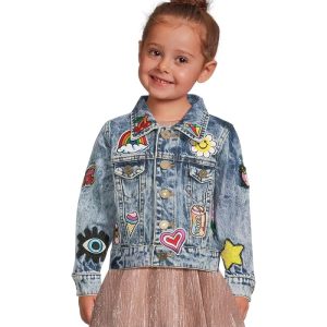 Lola and The Boys All About The Patch Crop Denim Jacket (Toddler/Little Kid)