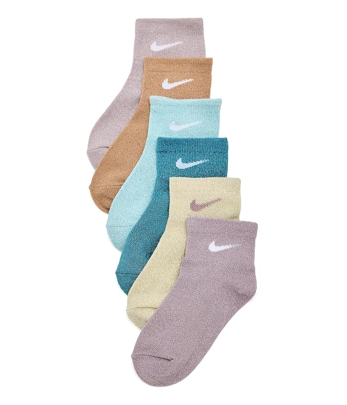 Nike Kids 6-pack Lurex Quarter Sock (Toddler/Little Kid/Big Kid)