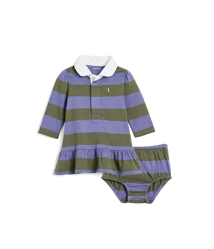 Polo Ralph Lauren Kids Striped Cotton Rugby Dress & Bloomer (Infant)