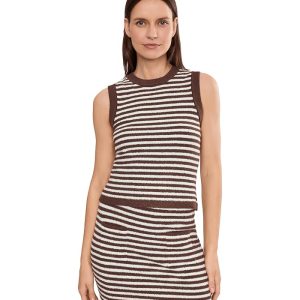 525 america Alessia Teddy Stripe Crew Neck Tank