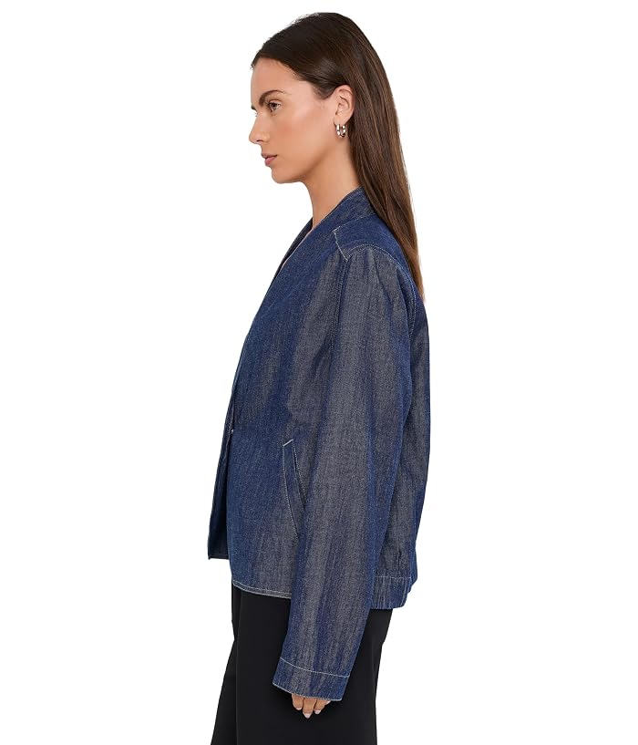 Eileen Fisher Lightweight Organic Cotton Denim Curved Front Jacket - Image 3