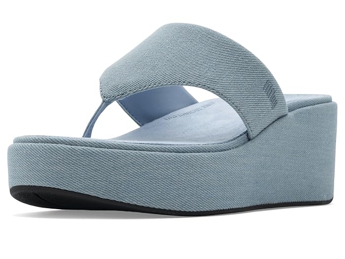 FitFlop Platfforms Denim Wedge Toe-Post Sandals